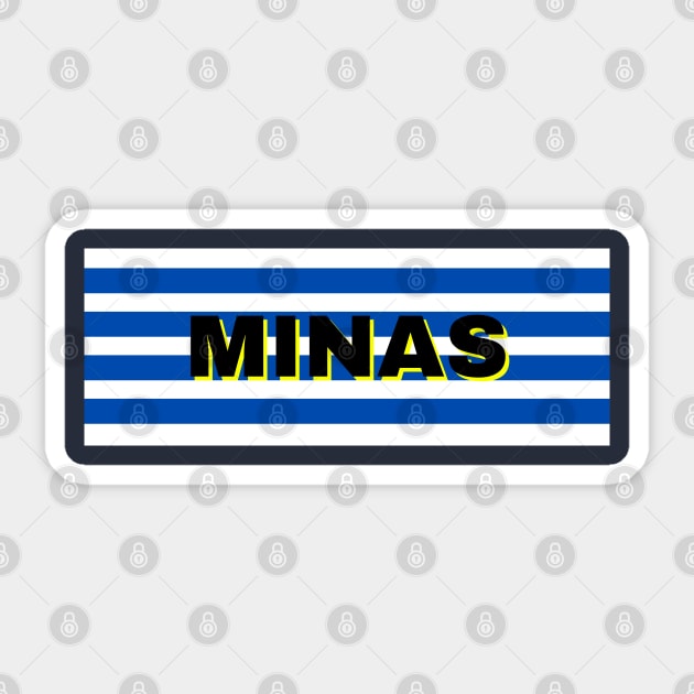 Minas City in Uruguay Flag Stripes Sticker by aybe7elf